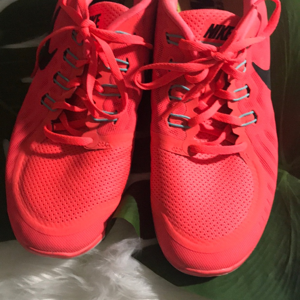 Neon Nike running shoe